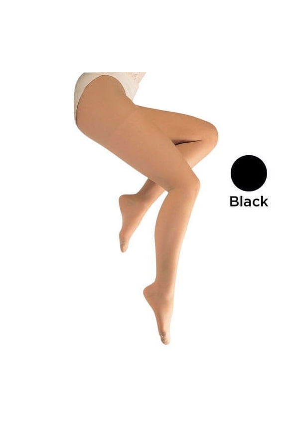 Ladies' Sheer Moderate Queen+ 15-20mmHg Panty Hose Black
