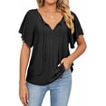 thumbnail image 1 of Ladies Shirts Ruffle Loose Button up Tunic Tops for Women, 1 of 5