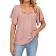 thumbnail image 1 of Ladies Shirts Ruffle Loose Button up Tunic Tops for Women, 1 of 5