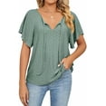 thumbnail image 1 of Ladies Shirts Ruffle Loose Button up Tunic Tops for Women, 1 of 4
