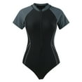 thumbnail image 1 of Ladies Short Sleeve Rashguard Swimsuit Boyshort Snorkel Surf Suit, 1 of 5