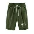 thumbnail image 1 of Ladies Shorts,2023 Summer Drawstring Elastic Waist Bermuda Shorts Casual Knee-Length Dandelion Print Shorts,Linen Shorts for Womens Pockets Five Point Trousers, 1 of 6