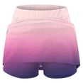 thumbnail image 1 of Ladies Shorts Summer Breathable High Waist Skort with Pockets Gradient Color Casual Sporty Active Wear Sweat Shorts Women Light Purple S, 1 of 5