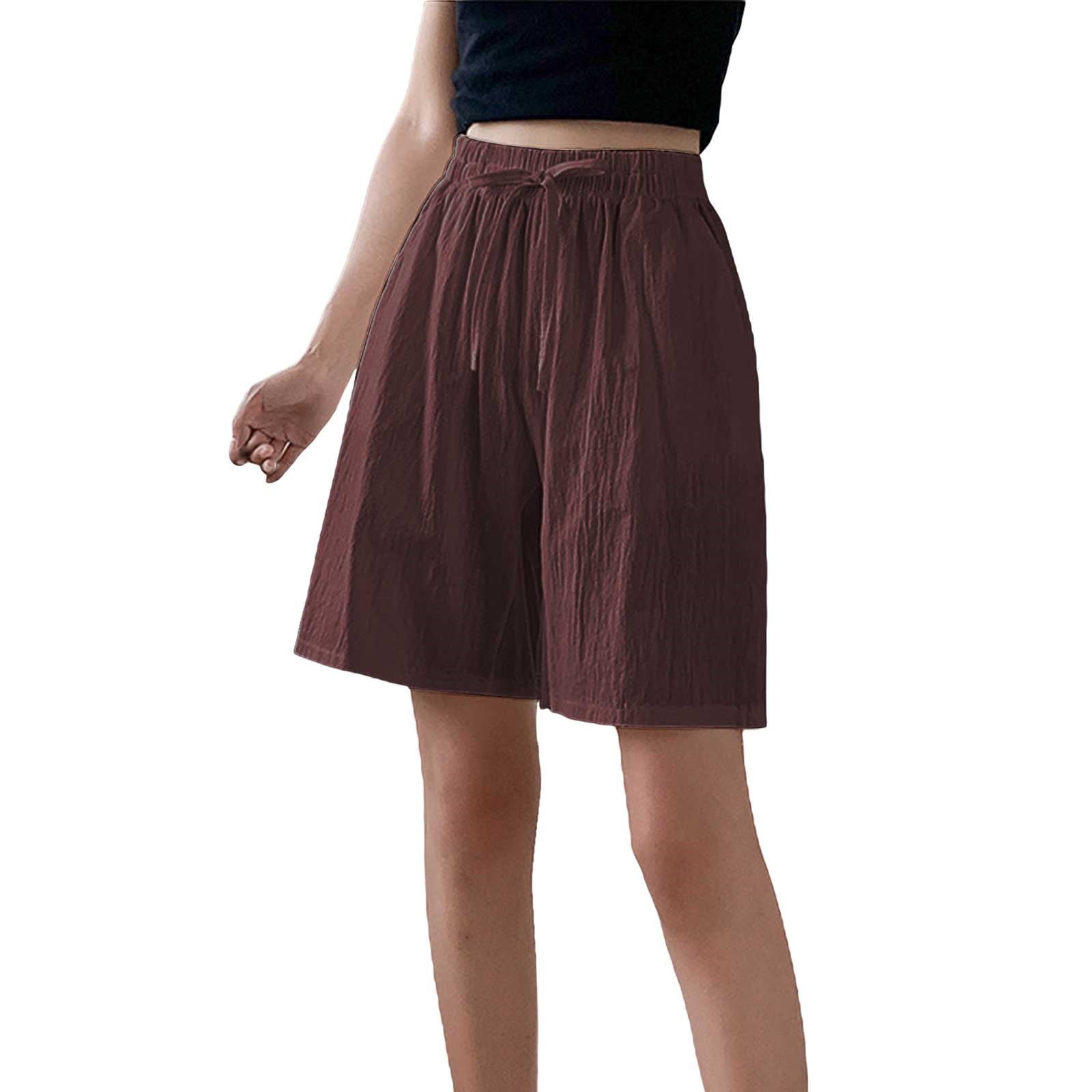 Ladies Shorts Workout Shorts For Women Knee Length Biker Shorts For