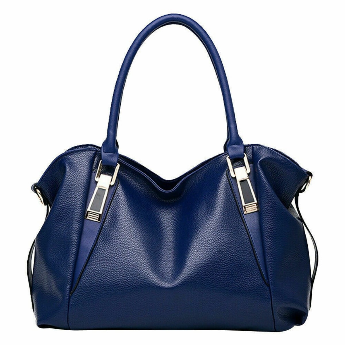 Ladies' Shoulder Bag - Durable PU Leather Tote with Multi-Compartment, Blue