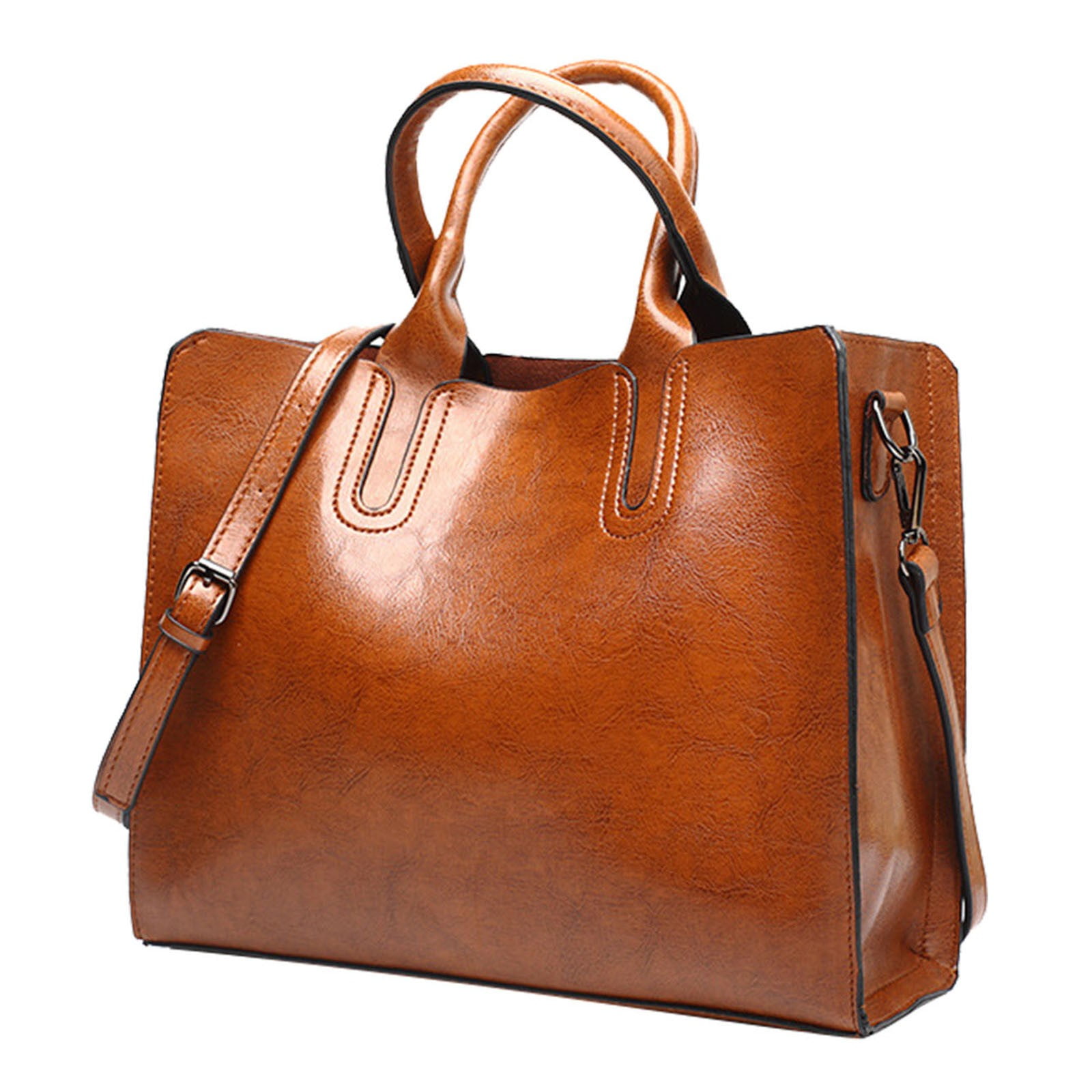 Women Solid Retro Large Capacity Light Shoulder Bag