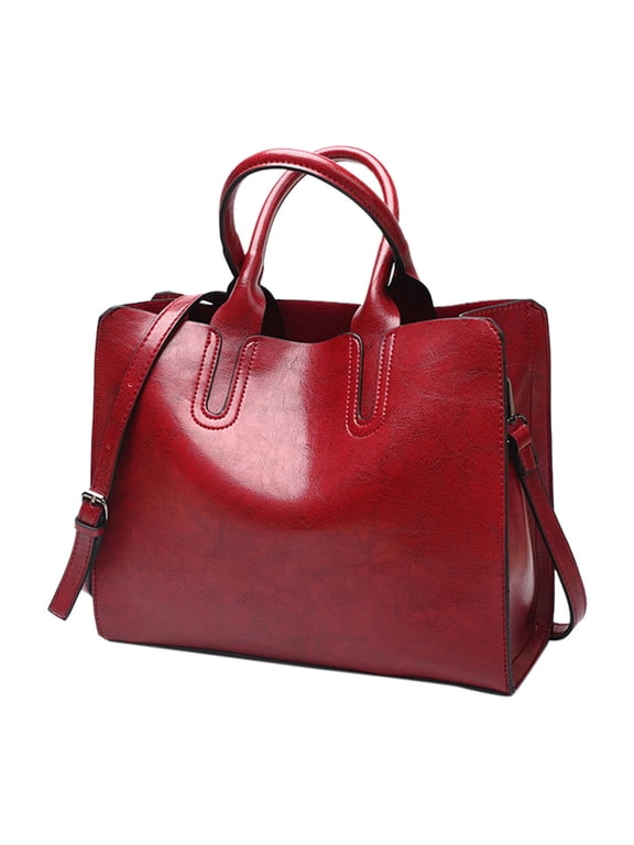 Ladies Shoulder Bag Fashion Solid Color Vintage Zipper Large Capacity Shoulder Handbag