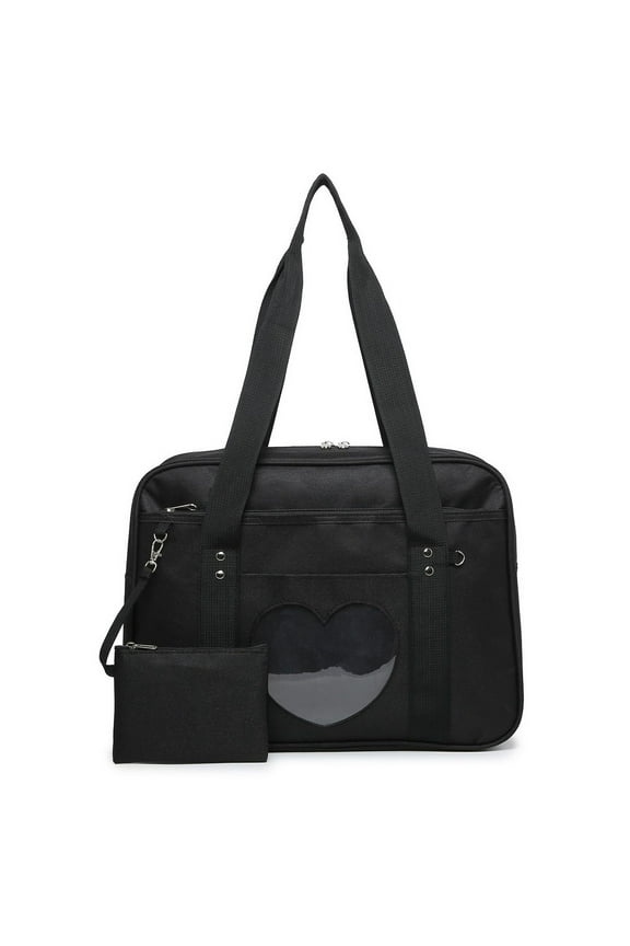 Ladies Shoulder Bag Handheld Heart Shaped Japanese School Bag Kawaii Wallet Anime Wallet Manga Tote Bag