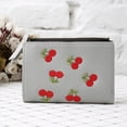 thumbnail image 1 of Ladies Simple PU Leather Vertical Buckle Cherry Embroidered Short Wallet Coin Purse Small Wallet Women Wallet GREY, 1 of 8