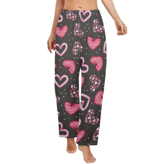 Ladies Sleeping Pajama Pants - Licorice Hearts - Women's Pajamas - XS