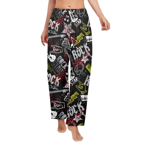 Ladies Sleeping Pajama Pants - Rock Star - Women's Pajamas - 2XL