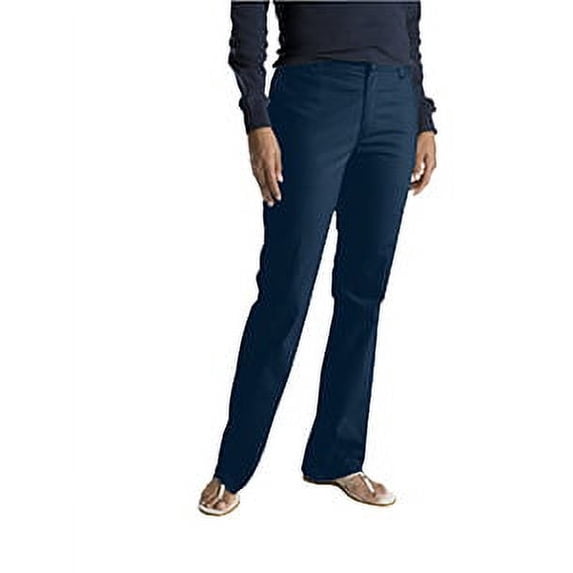 Dickies Womens Work Pants - Mid Rise Slim Fit Boot Cut Stretch Twill Casual Office Pants for Women