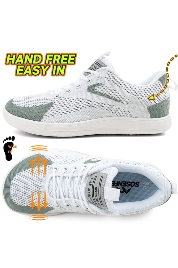 Hands-Free Slip-On Wide Toe Box Barefoot Sneakers - Women's Zero Drop Walking Shoes