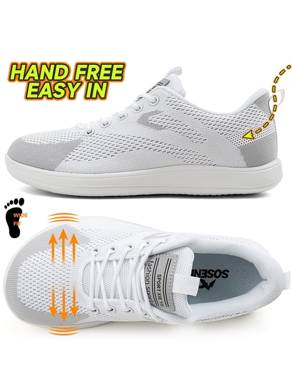 Hands-Free Slip-On Wide Toe Box Barefoot Sneakers - Women's Zero Drop Walking Shoes