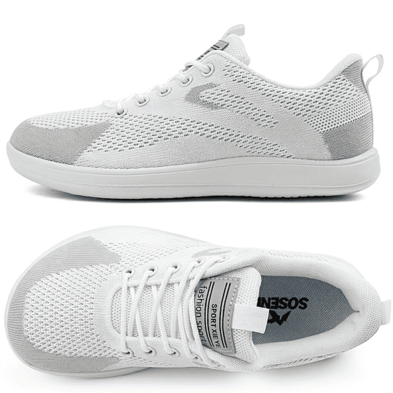 Sosenfer Hands-Free Slip-On Wide Toe Box Barefoot Sneakers - Women's Zero Drop Walking Shoes