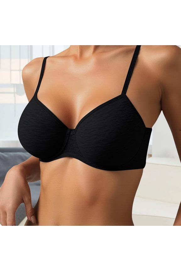 Ladies' Smooth Pure Thin Underwear T Shirt Thin Cup Bra Support Bras for Women Lift No Underwire Women Bras Wireless Pack Women Bra Pack Running Girl One Shoulder Sports Bra 36c Bras for Women Push up