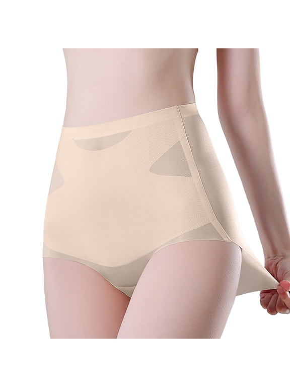 Ladies Soft Brief Underwear Comfortable High-Waist Shaping Seamless Silk Breathable Dailywear Panties Lightweight Comfy Stretch Underpants