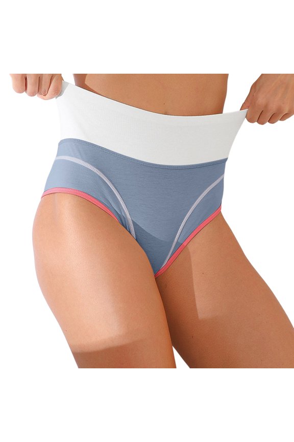 Ladies Soft Brief Underwear High-Waisted Cotton Breathable Dailywear Panties Lightweight Comfy Stretch Underpants