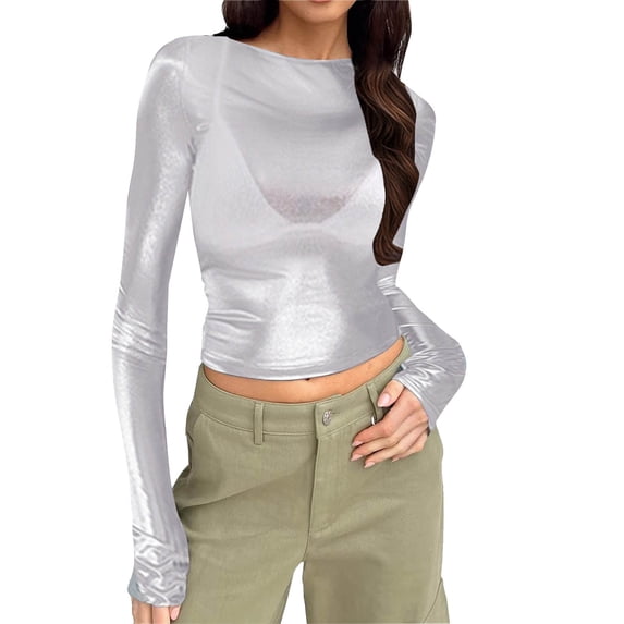 Ladies Soft Thermal Underwear Cold Weather Long Sleeve Crew Neck Crop Solid Color Tight Slim Shirt Yoga Fashion Thicken Plush Winter Warm Lined Base Layer Casual