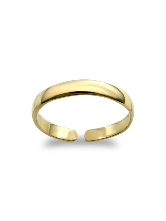 9ct Gold Jewelco London Elegant Minimalist D-Shape Band Toe Ring 2.5mm