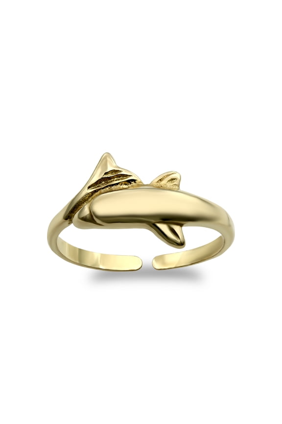 9ct Gold Jewelco London Dolphin Wrap Toe Ring