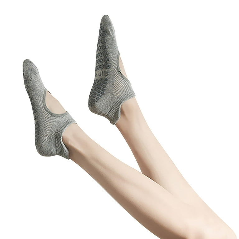 Ladies' Solid Color Backless Grip Socks Yoga Ankle Sports Socks Ladies'  Anti Slip Slippers Socks Mens Socks Size 13-15 Pack with Wombat Socks Large