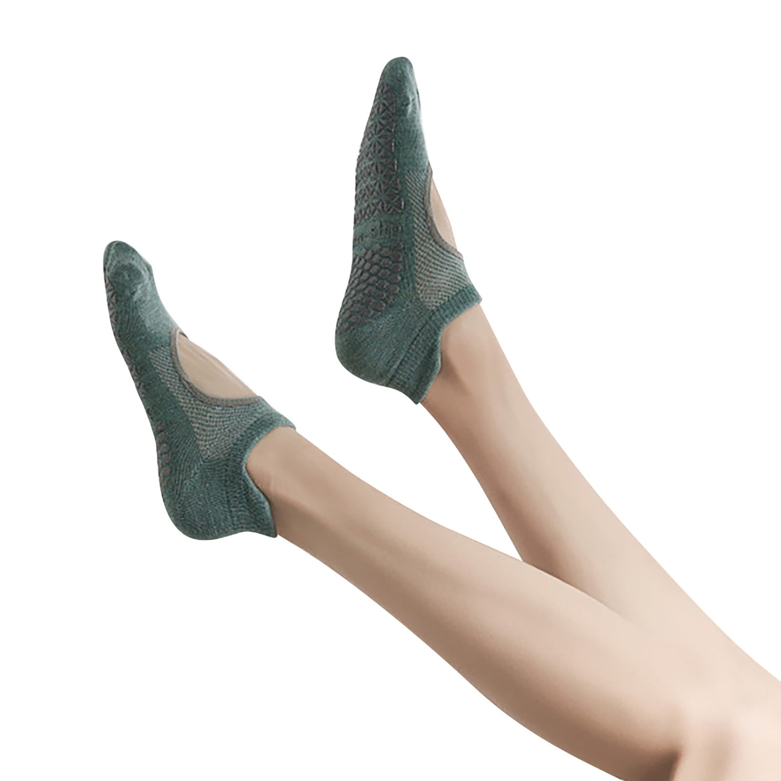 Ladies' Solid Color Backless Grip Socks Yoga Ankle Sports Socks