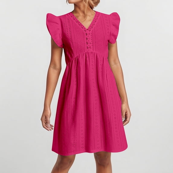 Ladies' Solid Color Casual Dress With Lace Hanging Sleeves And Mini Cover Dress Casual Knee Length Dresses for Women Beach T Shirts for Women Wrap Dresses Summer Dress Women Long Sleeve Dresses Women