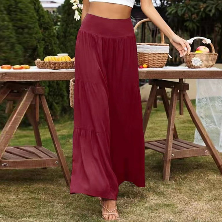 Solid Pocket Loose High Waist Wide Leg Patchwork Bottoms Solid Pocket Loose High Waist Wide Leg Patchwork Bottoms