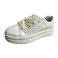 thumbnail image 1 of Ladies Solid Color Casual Tennis Shoes for Women Colorful Round Toe Lace Casual on Shoes for Women with Arch Support Up Platform Casual Shoes, 1 of 5