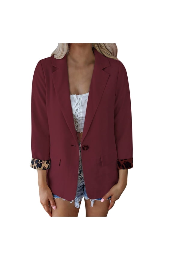 Ladies' Solid Color Slim Fit One Button Middle Sleeve Leisure Suit Jacket Duster Coat plus Size Woman Clothes Coats for Teens Heated Windbreaker Coat Apocalypse Coat Half Vest Formal Coats for Women