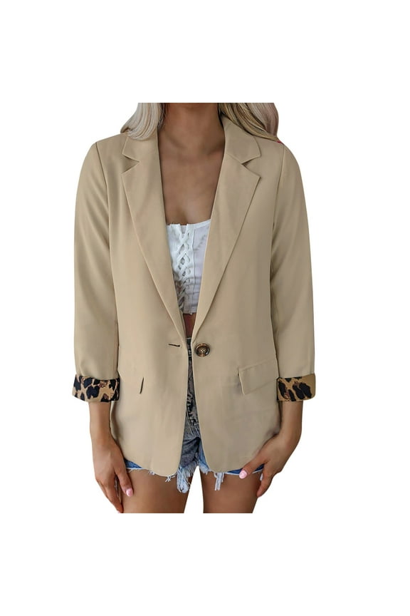 Ladies' Solid Color Slim Fit One Button Middle Sleeve Leisure Suit Jacket Duster Coat plus Size Woman Clothes Coats for Teens Heated Windbreaker Coat Apocalypse Coat Half Vest Formal Coats for Women