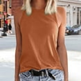 thumbnail image 1 of Ladies Solid Color Vest Sleeveless Summer T Shirt Round Neck Top Fashion Women Dresses Camisole with Bra Women Athletic Cropped Top 4x plus Size Tops 4x under Shirt Blouses Women Shirt Women, 1 of 3