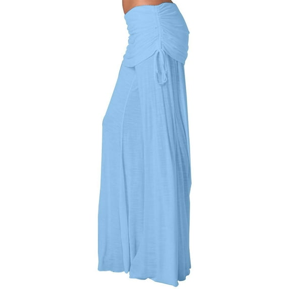 Ladies' Solid Color Wide Leg Athletic Pants Mid Rise Dance Trousers with Belt for Workout/Casual Wear