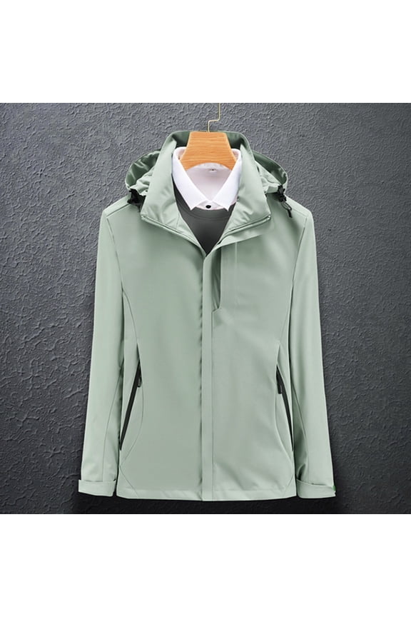 Ladies Solid Color Windproof Spring And Autumn Couples With Soft Jacket Windbreaker Half Coat Womens Lightweight Windbreaker with Hood Womens plus Size Fall Jacket Women Rain Jacket with Hood
