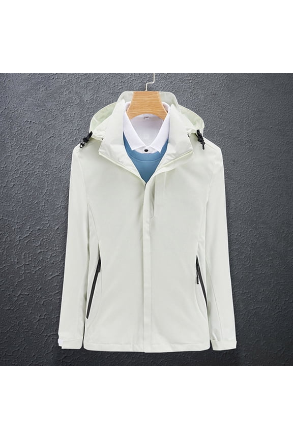 Ladies Solid Color Windproof Spring And Autumn Couples With Soft Jacket Windbreaker Jean Jacket for Women plus Size Vests Windbreaker Two Tone Windbreaker Hooded Jacket Hiking Jackets for Women