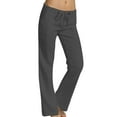 thumbnail image 1 of Ladies' Solid Cotton And Linen Temperament Slim Casual Trousers, 1 of 4