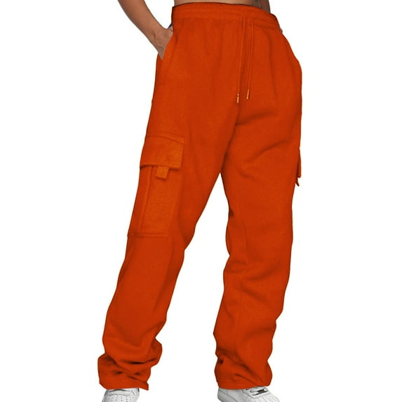Ladies' Solid Drawstring Elastic Waist Pocket Pants Slacks