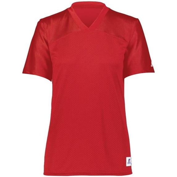 Ladies Solid Flag Football Jersey, True Red - Extra Small