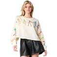 thumbnail image 1 of Ladies Sparkly Skeleton Pattern Sweatshirt Top for Festive Fashion, 1 of 16