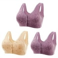 thumbnail image 1 of Ladies Sports Bras sports bras 3PC Front Buckle For Middle-Aged And Elderly Underwear Without Steel Ring Printed Bra, 1 of 6