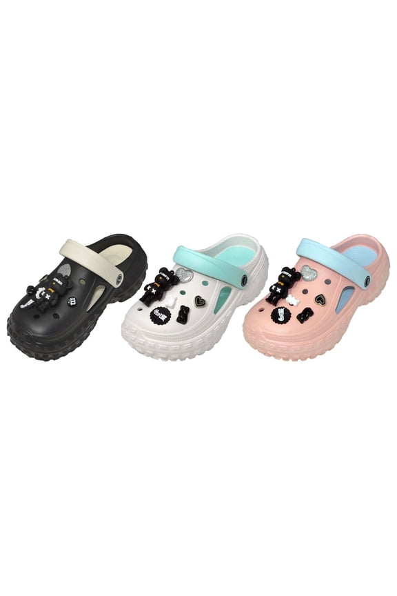 (Ladies) Sporty Platform Clog with Charms