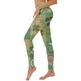 thumbnail image 1 of Ladies Spring And Autumn Leggings Green Print Yoga Pants Tights Running Fitness Female Womens Workout Leggings, 1 of 5