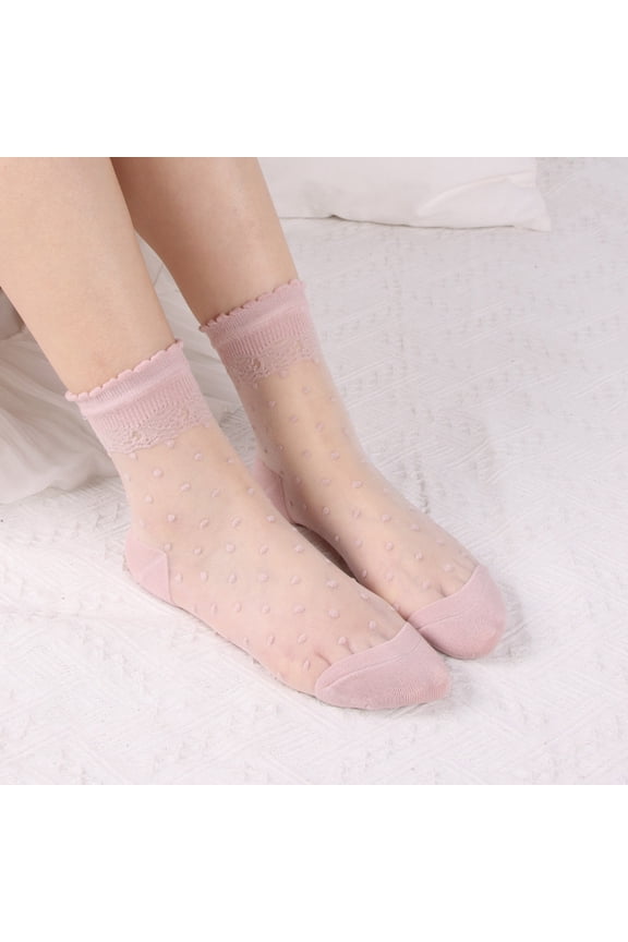 Ladies Spring And Summer Leisure Transparent Solid Colour Stockings Cool Glass Stockings Soft Short Stockings Latex Rubber Lingerie Heated Socks Women Socks for Women Mens Soccer Socks Toddler Socks