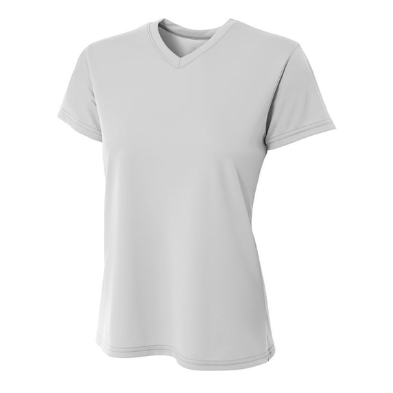 Ladies' Sprint Performance V-Neck T-Shirt - SILVER - L