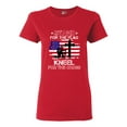 thumbnail image 1 of Ladies Stand For The Flag Kneel For The Cross Soldier Flag DT T-Shirt Tee, 1 of 2