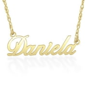 BIRDIE GIRL Ladies Sterling Silver Gold Plated Women's Hi Polish Name Personalized Necklace