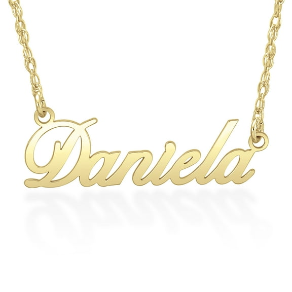 Ladies Sterling Silver Gold Plated Women's Hi Polish Name Personalized Necklace