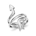 thumbnail image 1 of Gem & Harmony Ladies Sterling Silver Rhodium Plated Arrow Wrap Ring for Women, 1 of 3
