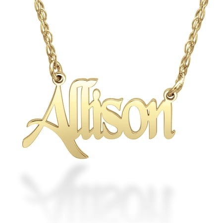 Ladies Sterling Silver Yellow Gold Plated Personalized Name Necklace